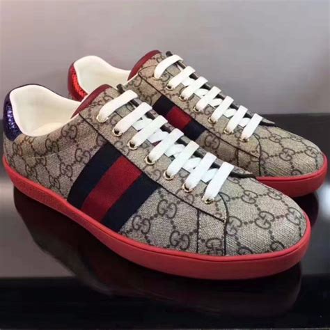 white and red gucci shoes|gucci red canvas sneakers.